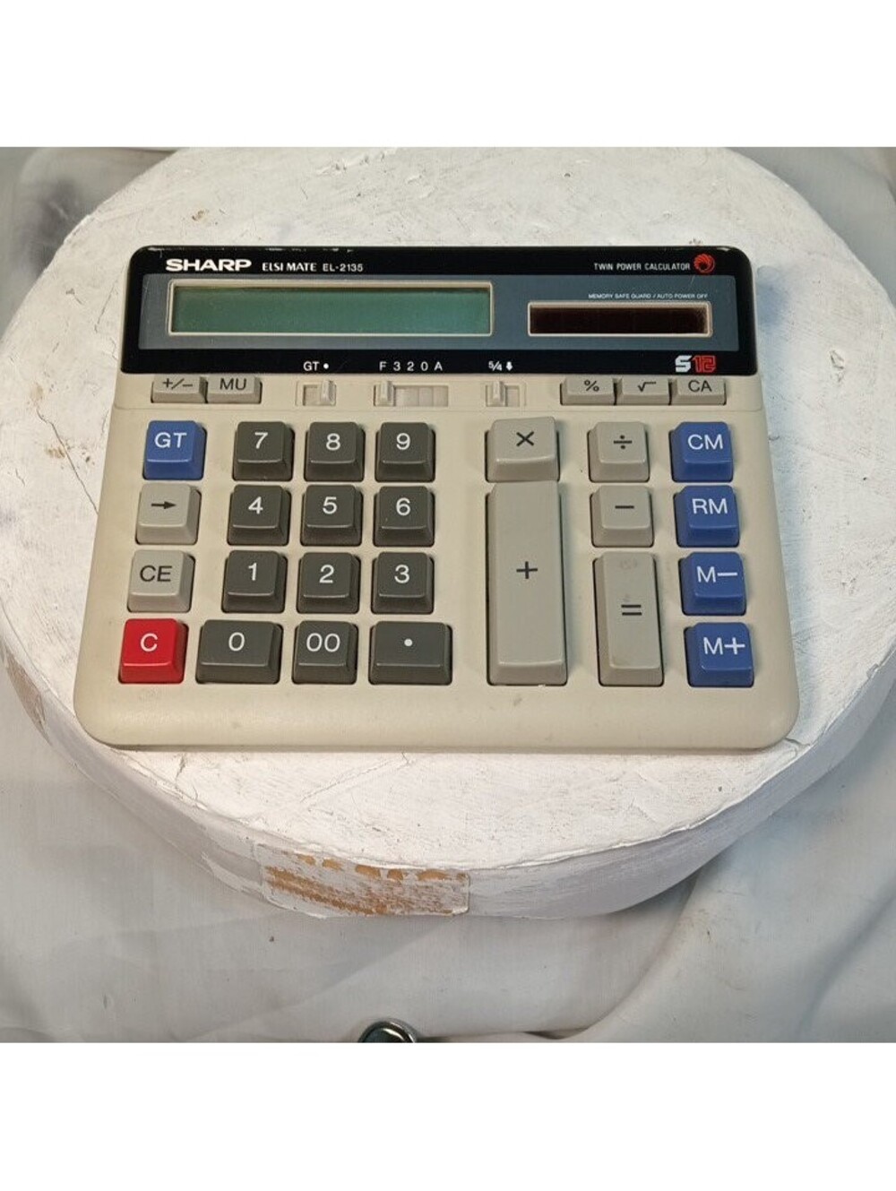 Sharp ELSI Mate EL-2135 Vintage Desktop Calculator Twin Power